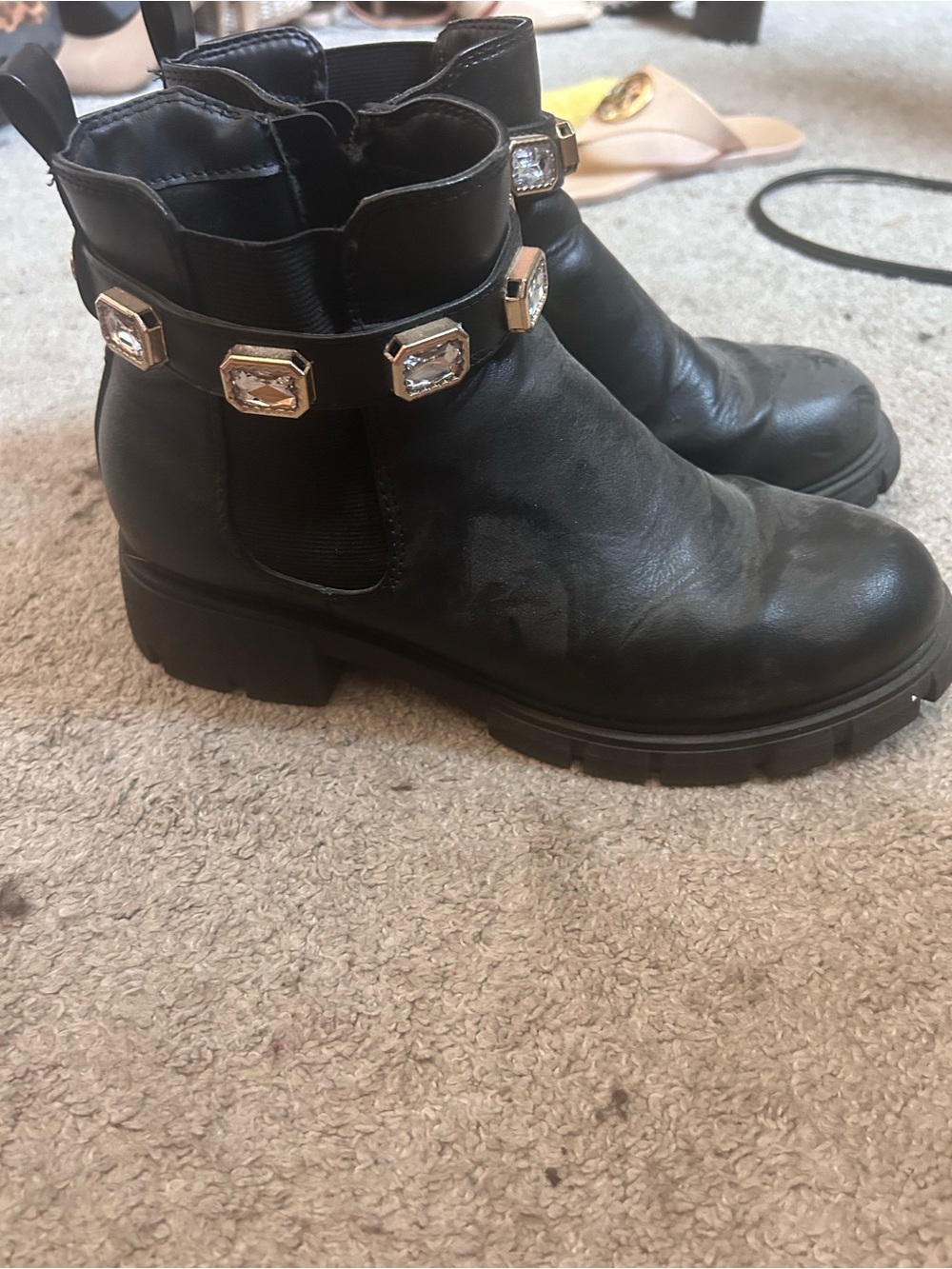 Diamond ankle boots